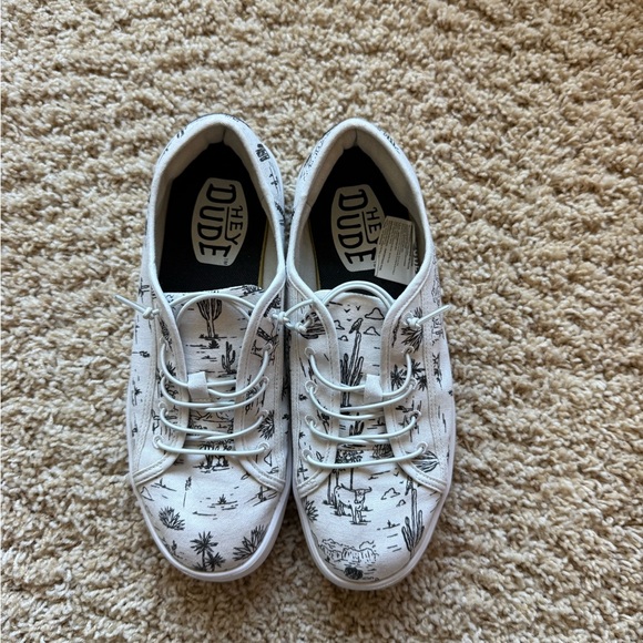 Hey Dude White Graphic Sneakers - Picture 3 of 4